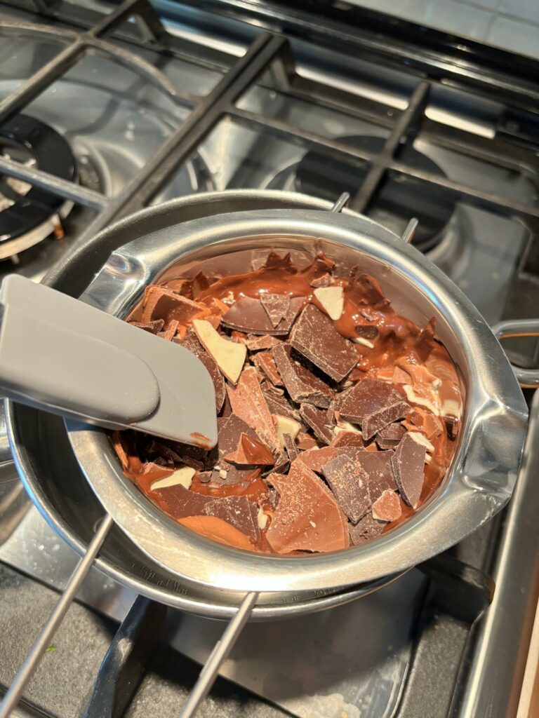Cottura del cioccolato a bagnomaria proseguimento